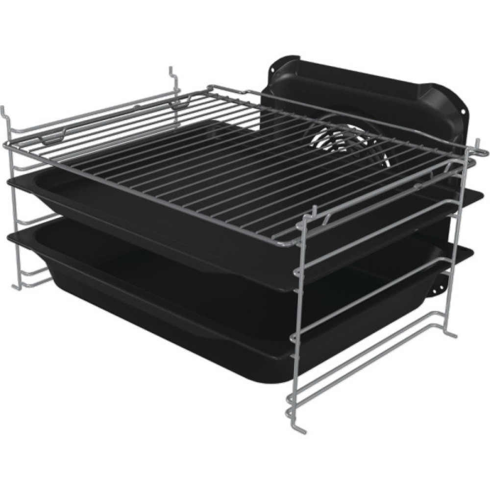 Плита Gorenje комбінована, 70л, 50x60см, дисплей, IconLed, чавун, білий