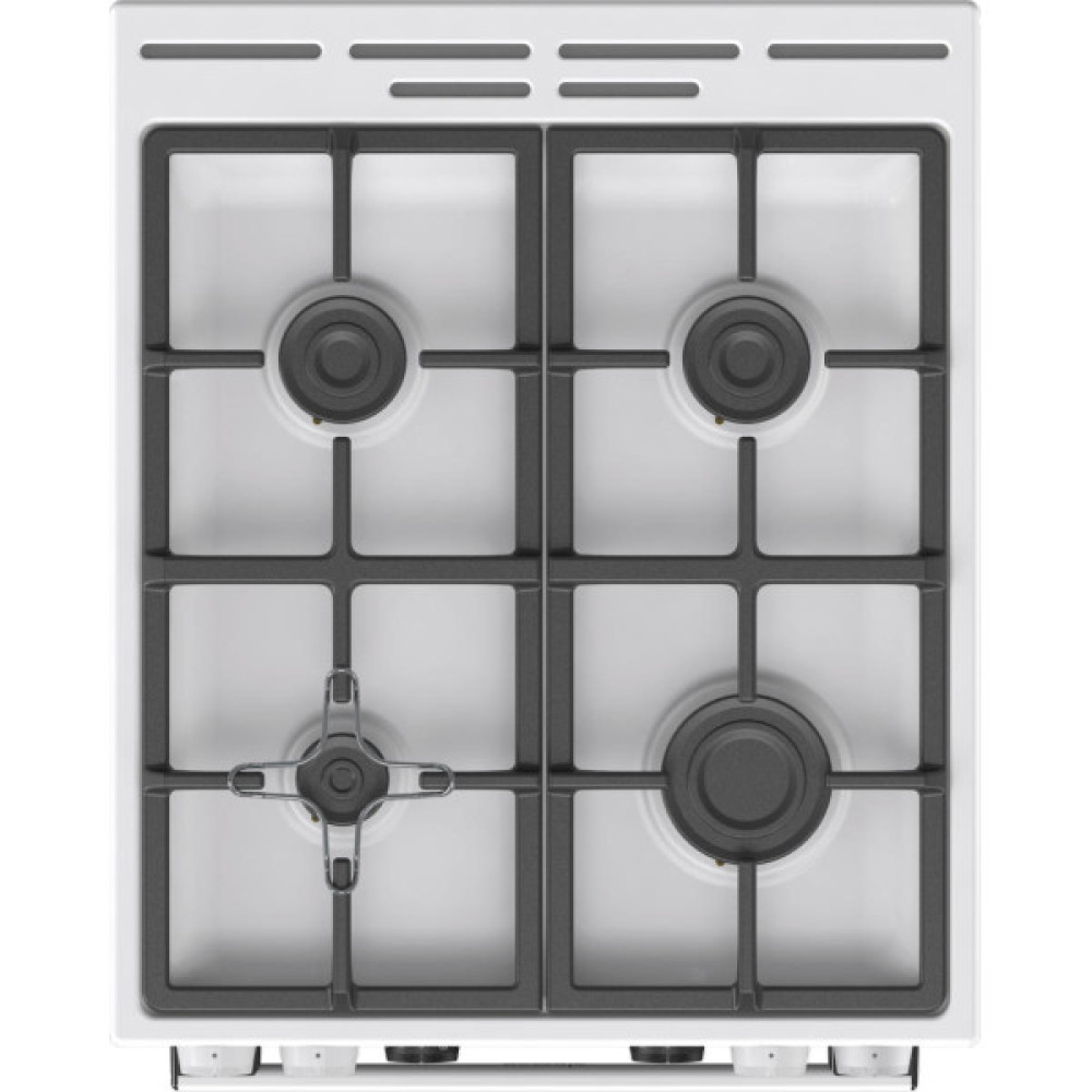 Плита Gorenje комбінована, 70л, 50x60см, дисплей, IconLed, чавун, білий