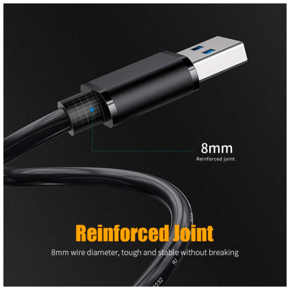 Дата кабель USB 3.0 AM/AM 2.0m 5Gbps black Essager (EXCAA-YTD01)