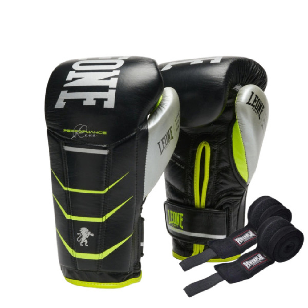 Боксерські рукавички Leone GN110F Revo Fluo Black 14 унцій (GN110F_Black_14oz)