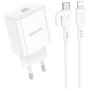 Зарядний пристрій BOROFONE BA81A USB-C PD20W + cable USB-C to Lightning White (6941991108198) Зарядний пристрій BOROFONE BA81A USB-C PD20W + cable USB-C to Lightning White (6941991108198)