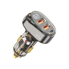 Зарядний пристрій Essager 2xUSB + 1xUSB-C 125W QC3.0/PD3.0 Display Car Charger (ECC2AC-FM12-Z)