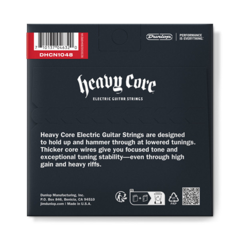 Струни для гітари Jim Dunlop Heavy Core Electric Guitar Strings (10-48) (DHCN1048)