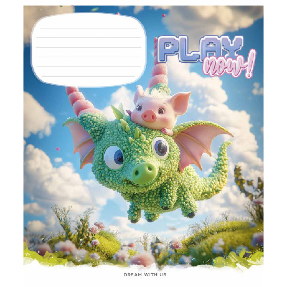 Зошит Школярик Play now 12 аркушів коса лінія (012-3556C)