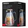 Глечик ARDESTO Graphite 1500мл, боросилікатне скло, бамбук, сірий (AR2615SGB)