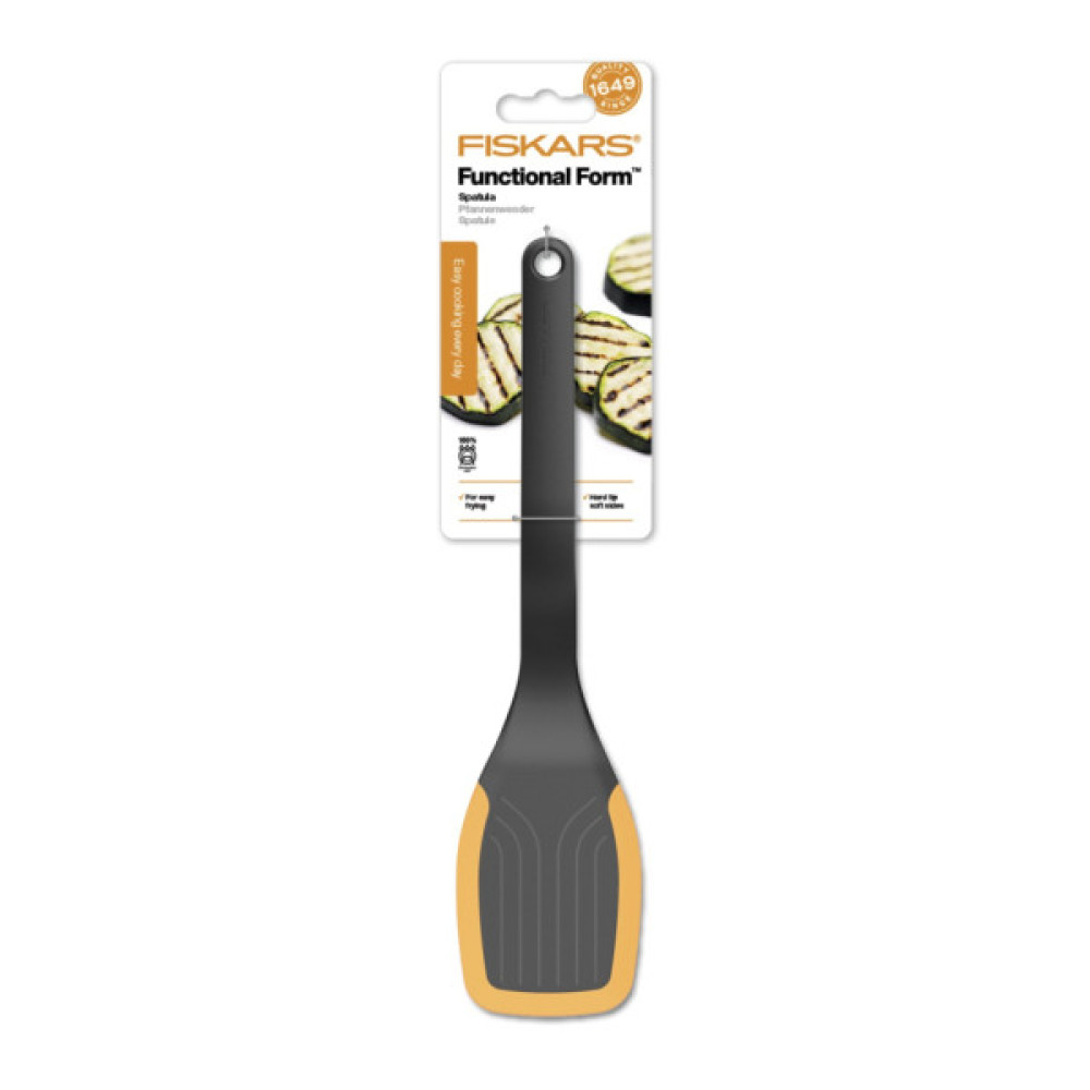 Лопатка кухонна Fiskars Functional Form, 37.3см, пластик, силікон, чорний (1027300)