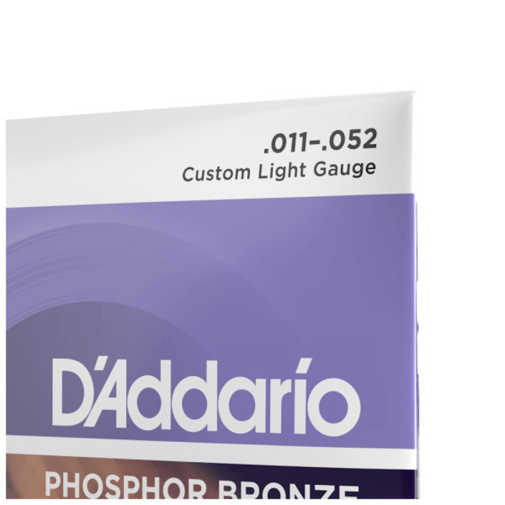 Струни для гітари D'Addario Phosphor Bronze Custom Light (11-52) (EJ26)