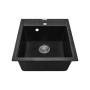 Мийка кухонна Adamant Brick, штучний камінь, квадрат, без крила, 460x515x200мм, чаша - 1, врізна, чорний