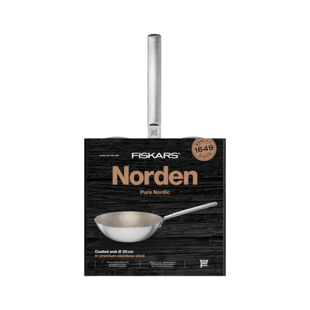 Сковорода Fiskars Вок Norden 28cm з мінеральним покриттям (1067636)