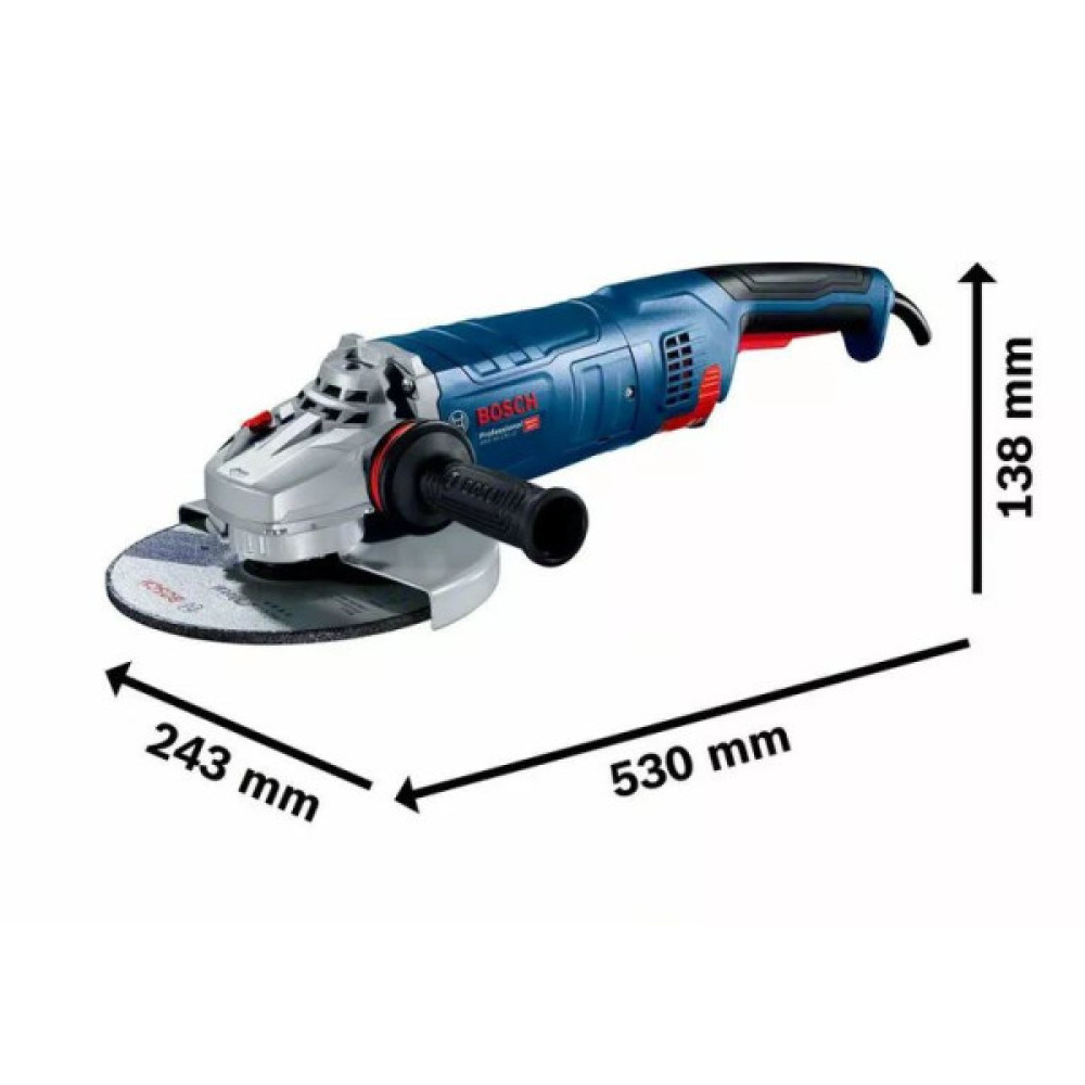 Шліфмашина кутова Bosch Professional GWS 24-230 JZ 230мм 2400Вт 6500об/хв 5.8кг плавн. пуск із системою захисту від пилу Cyclone Tech