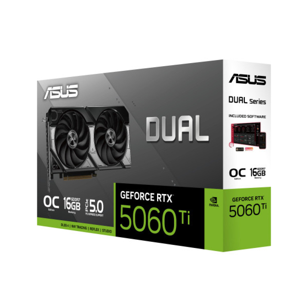 Відеокарта ASUS GeForce RTX 5060 TI 16GB GDDR7 OC DUAL-RTX5060TI-O16G