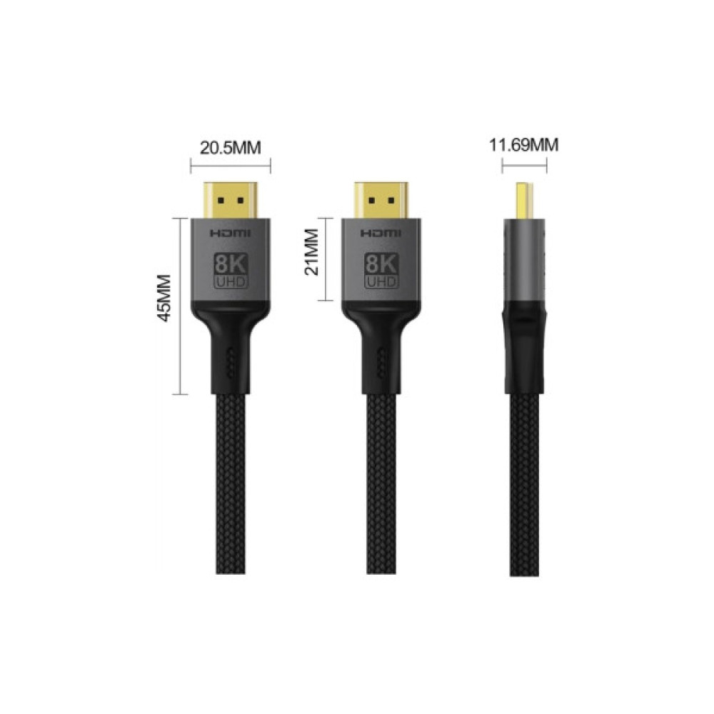 Кабель мультимедійний HDMI M to HDMI M 2.0m V2.1 8K black ColorWay (CW-CBHD088-BK)