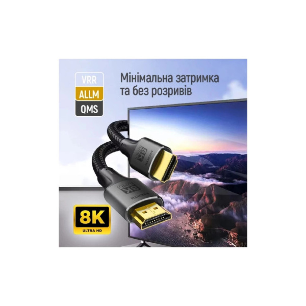 Кабель мультимедійний HDMI M to HDMI M 2.0m V2.1 8K black ColorWay (CW-CBHD088-BK)