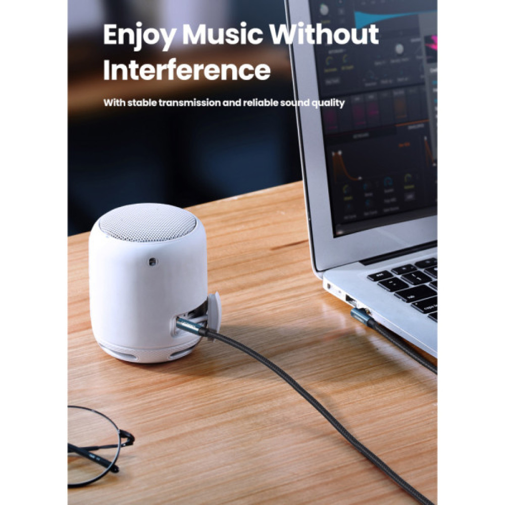 Кабель мультимедійний 3.5mm M to 3.5mm M 1.5m 90° corner AV112 blue Ugreen (60180)