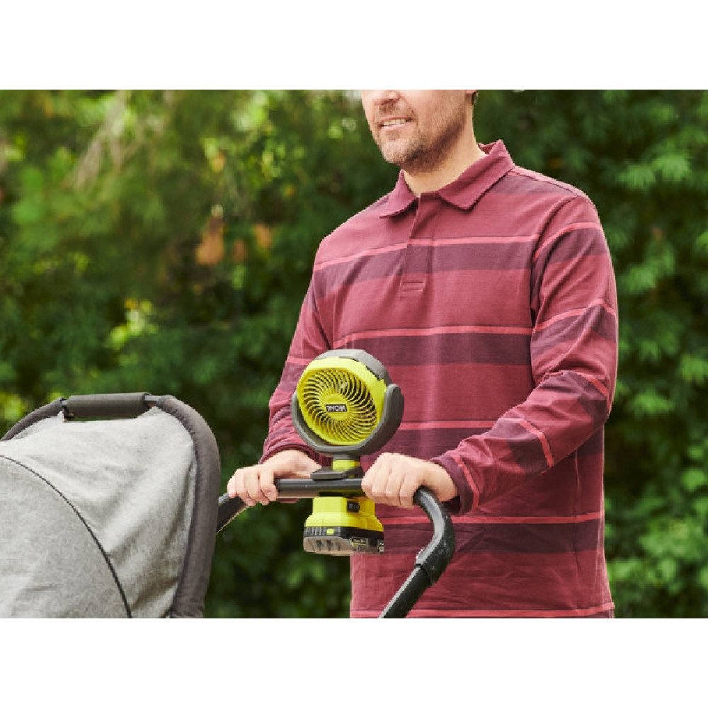 Вентилятор акумуляторний Ryobi ONE+ RCF18-0 18В 3400об/хв 2 швидкості поворотний 0.4кг без АКБ та ЗП