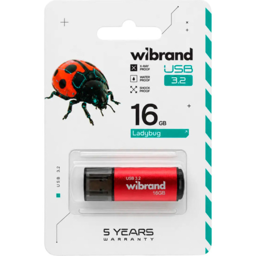 USB флеш накопичувач Wibrand 16GB Ladybug Red USB 3.2 (WI3.2/LB16P10S)