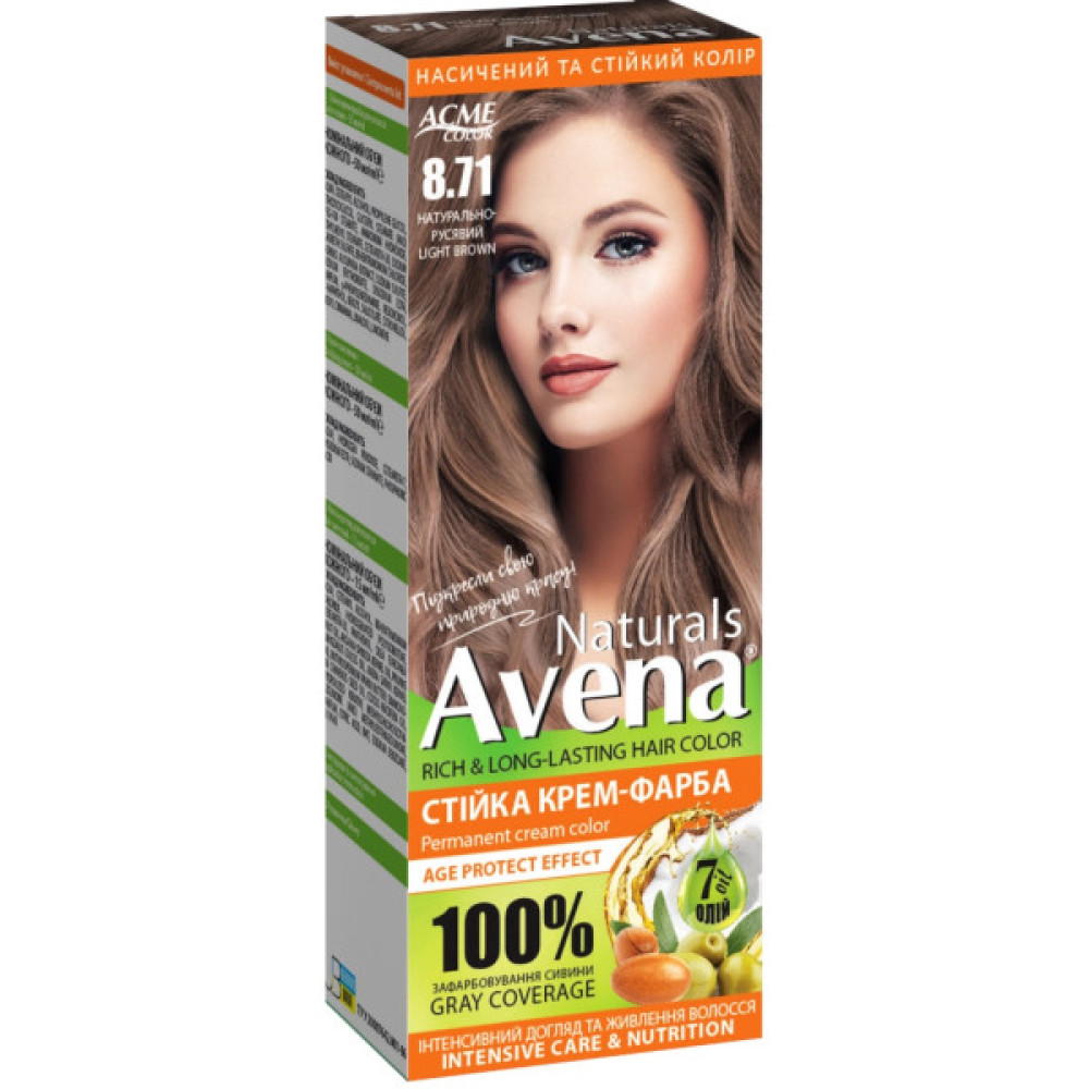 Фарба для волосся Acme Color Avena Naturals Стійка 8.71 - Light Brown (4823115503107)