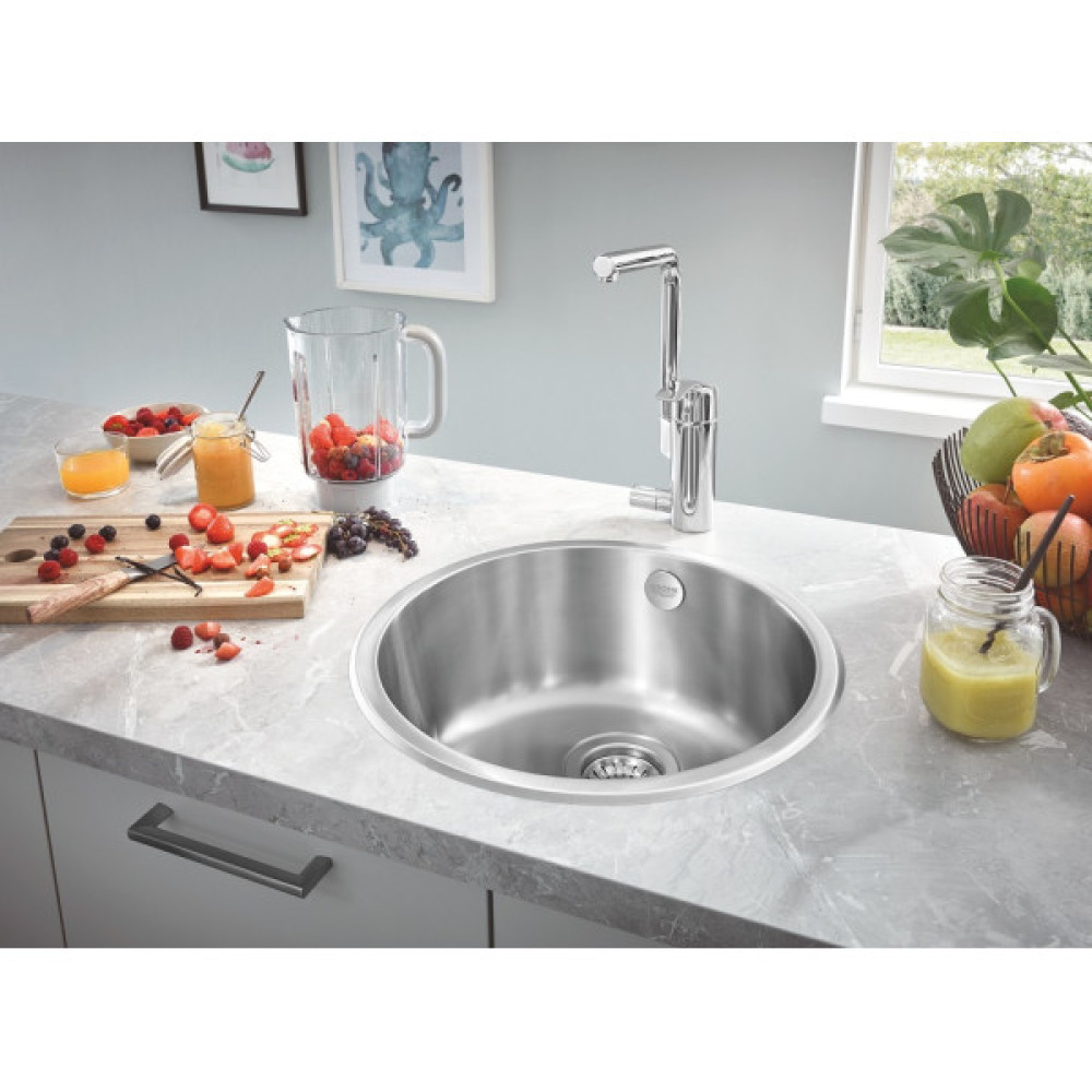 Мийка кухонна Grohe K200, нерж.сталь, кругла, без крила, 440x440x178мм, чаша - 1, врізна, нержавіюча сталь