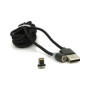 Дата кабель USB 2.0 to Lightning 2.0m 2A magnetic nylon black PiPo (18166)