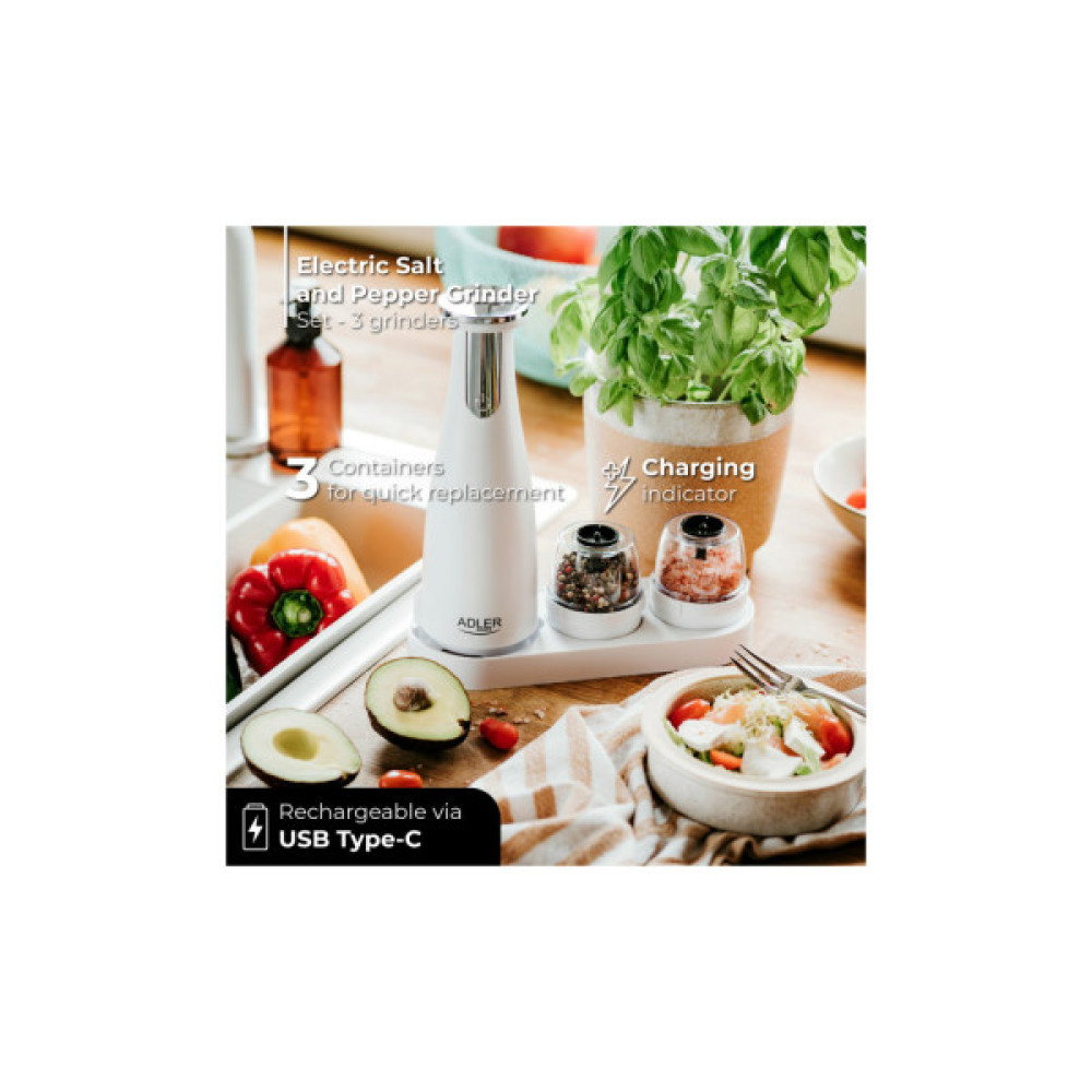 Млинок для спецій Adler AD 4449 white (AD4449W)