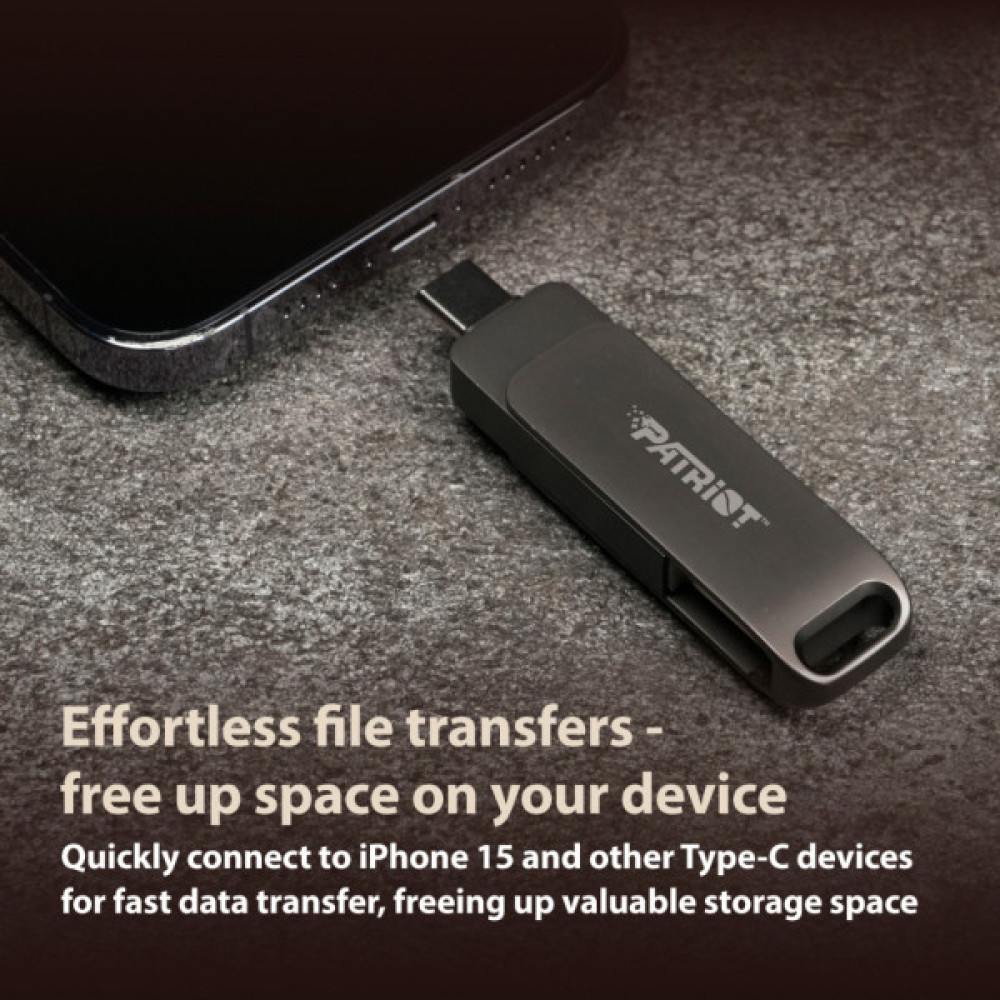 USB флеш накопичувач Patriot 128GB Rage R550 Matte Black USB 3.2/Type-C (PE128GR550DSAD)