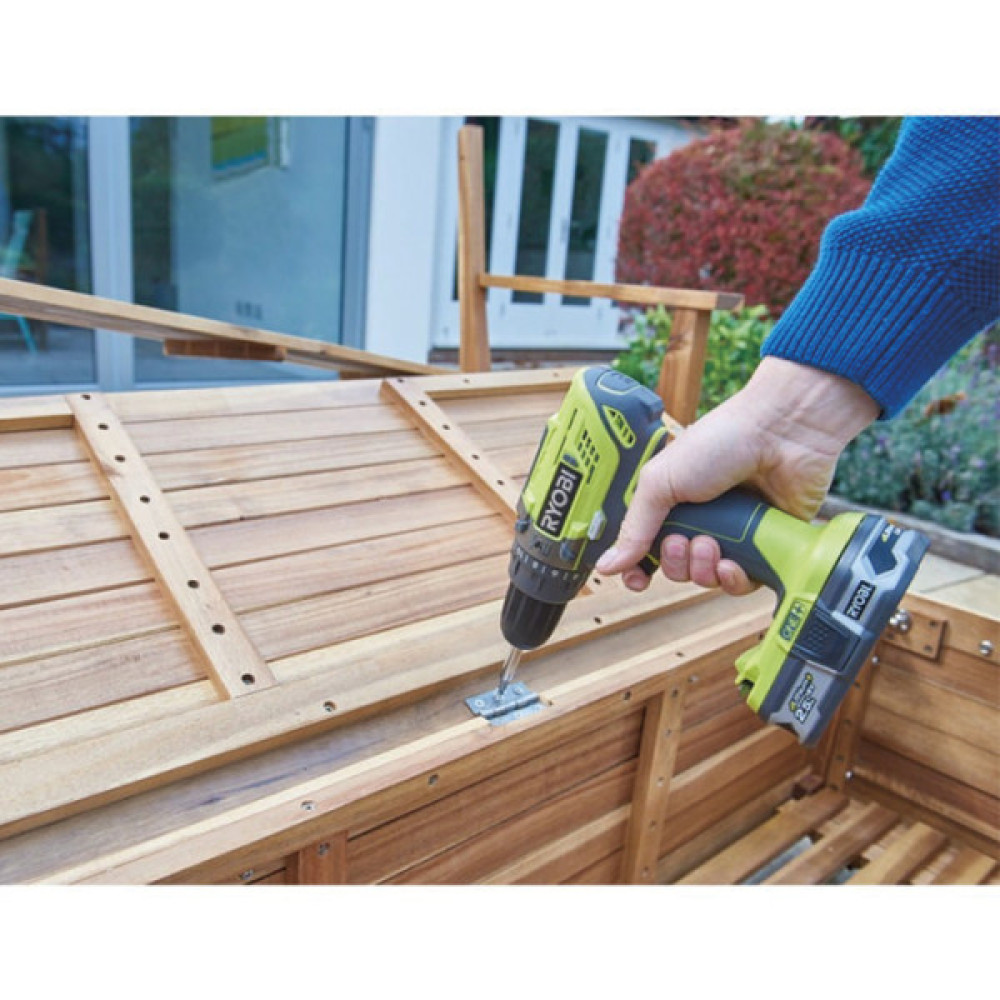 Шурупокрут-дриль ударний акумуляторний Ryobi ONE+ R18PD2-215G 18В 2х1.5А·год ЗП 40Нм 400·1350об·хв 1кг