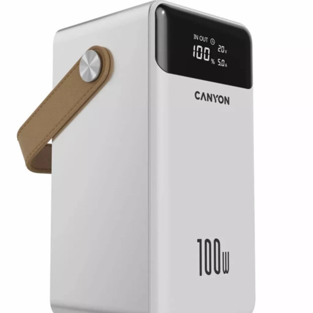 Батарея універсальна Canyon 60000mAh OnPower 610 PD/100W metal White (CNS-CPB610W)