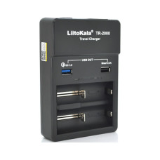 Зарядний пристрій для акумуляторів Liitokala 2 Slots, USB1/QC/3.0, USB2/2.4A, NiMHC(R14)/SC/AA/AAA/17670, Li-ion10440...26650 (Lii-TR2000)