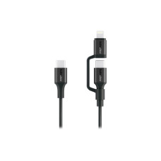Дата кабель USB-C to USB-C + Lightning black Promate (powerlink-cci.black)