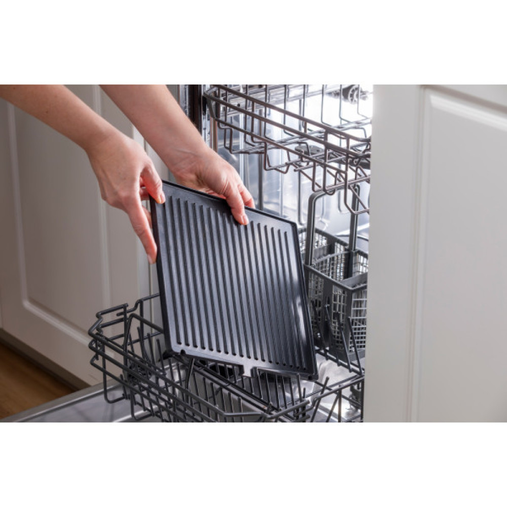 Гриль Gorenje прижимний 2100Вт, темп. режимів-7, з`ємні пластини, розкриття на 180°, метал, чорний