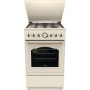 Плита Gorenje комбінована, 70л, 50x60см, дисплей, газ-контроль, чавун, слонової кістки