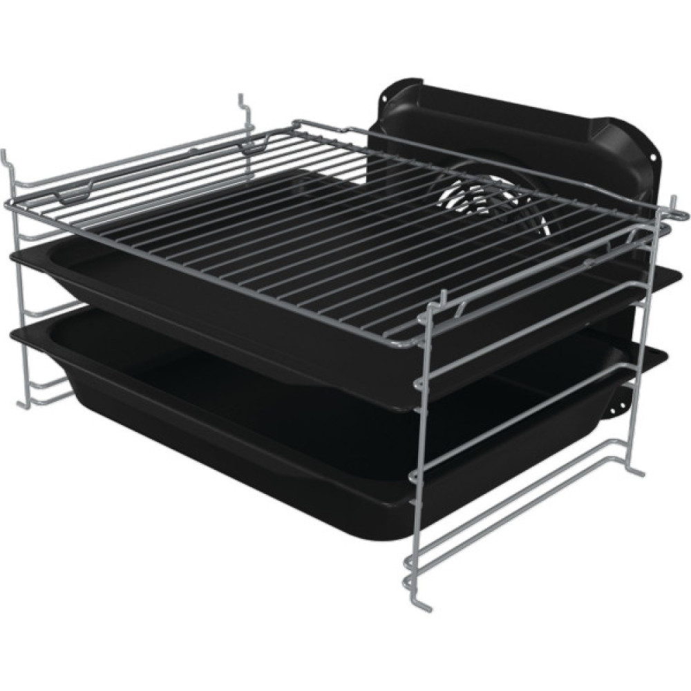 Плита Gorenje комбінована, 70л, 50x60см, дисплей, газ-контроль, чавун, слонової кістки