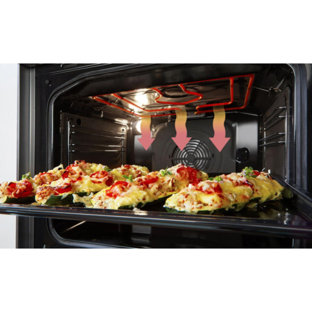 Плита Gorenje комбінована, 70л, 50x60см, дисплей, газ-контроль, чавун, слонової кістки