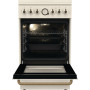 Плита Gorenje комбінована, 70л, 50x60см, дисплей, газ-контроль, чавун, слонової кістки