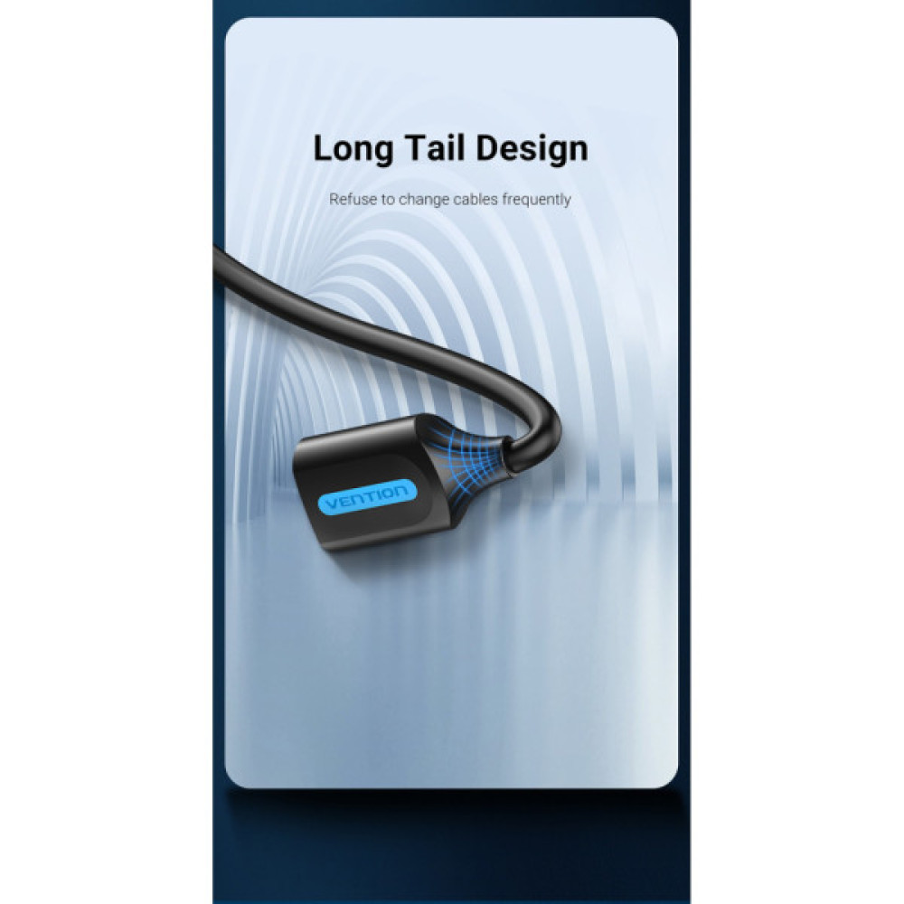 Дата кабель USB 2.0 AM/AF 1.5m black VENTION (CBIBG)