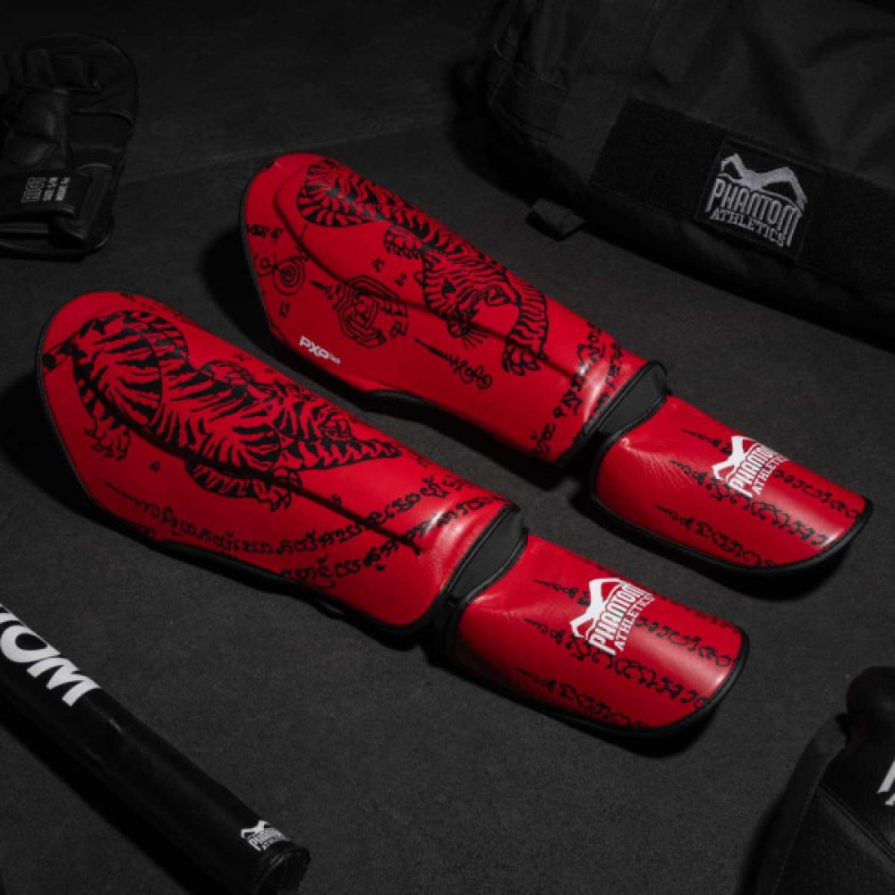 Захист гомілки і стопи Phantom Muay Thai Red S/M (PHSG2678-SM)