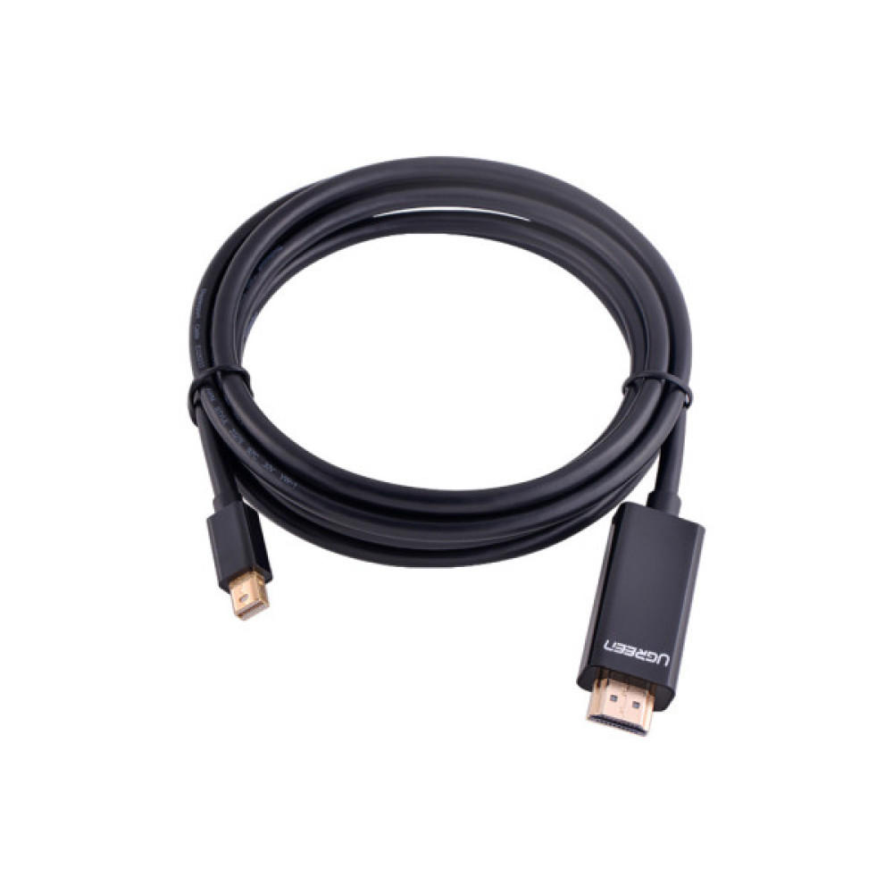 Кабель мультимедійний miniDisplayPort M to HDMI M 1.5m MD101 4K black Ugreen (20848) Кабель мультимедійний miniDisplayPort M to HDMI M 1.5m MD101 4K black Ugreen (20848)