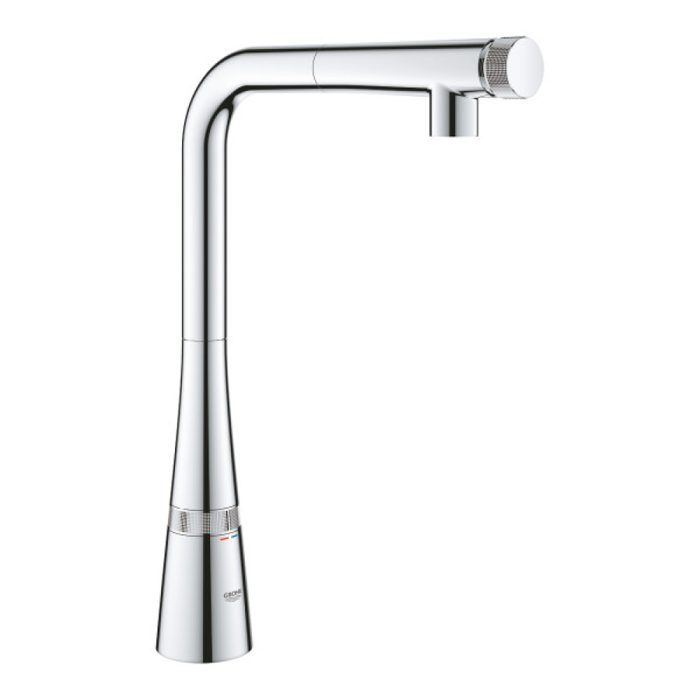 Змішувач для кухні Grohe Scala Smart Control, довж.виливу - 318мм, поворотний/витяжний, кнопка/обертова рукоять, хром