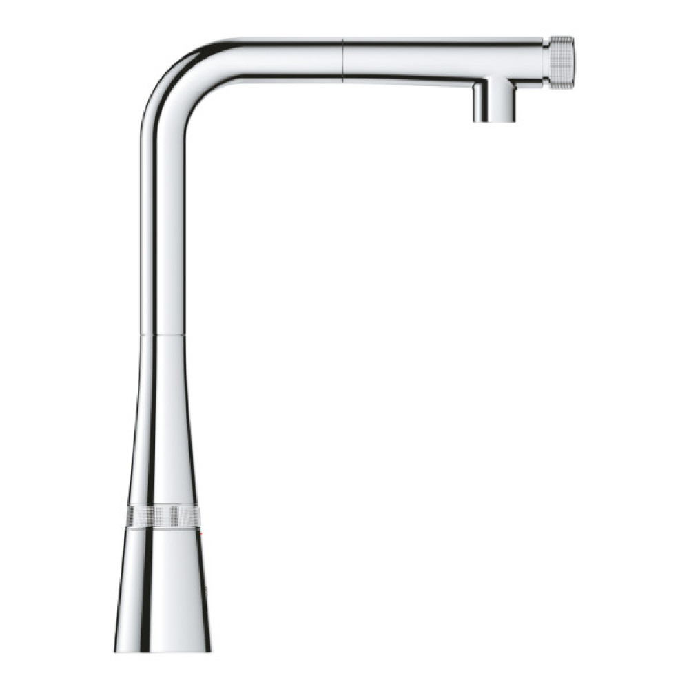 Змішувач для кухні Grohe Scala Smart Control, довж.виливу - 318мм, поворотний/витяжний, кнопка/обертова рукоять, хром