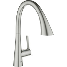 Змішувач для кухні Grohe Scala, довж.виливу - 231мм, поворотний/витяжний, 1важіль, супер сталь