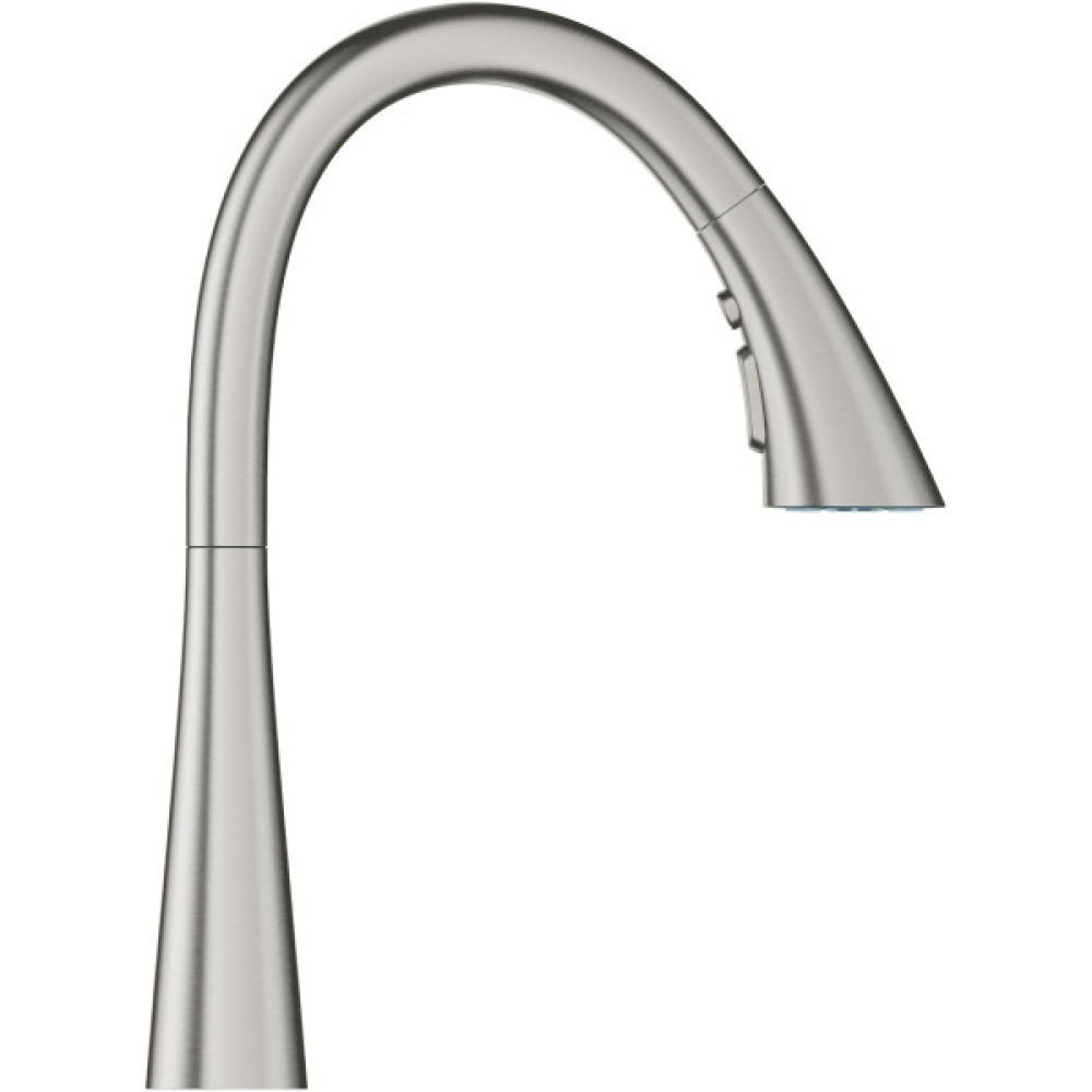Змішувач для кухні Grohe Scala, довж.виливу - 231мм, поворотний/витяжний, 1важіль, супер сталь