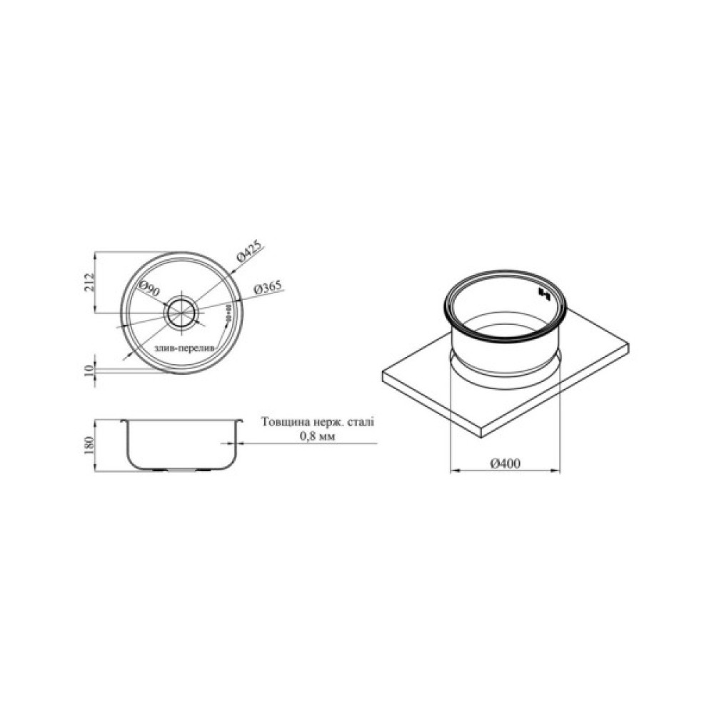 Мийка кухонна Kroner Satin-430 (CV031324)