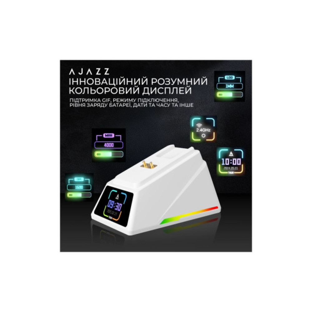 Мишка Ajazz AJ159 APEX Wireless/Bluetooth/USB White (AJM159-A-W)