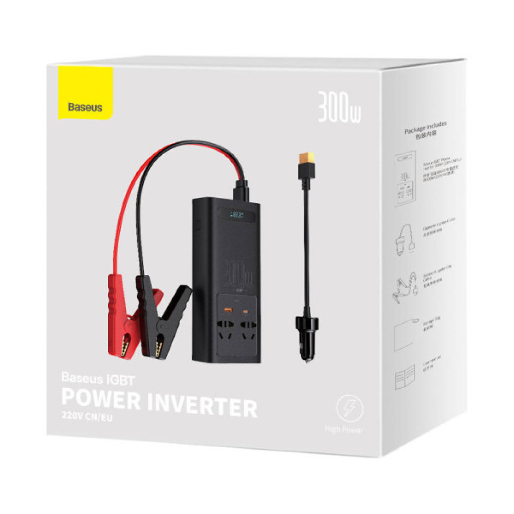 Автомобільний інвертор 12V/220V 300W IGBT Baseus In-car Inverter Baseus (CGNB010101)