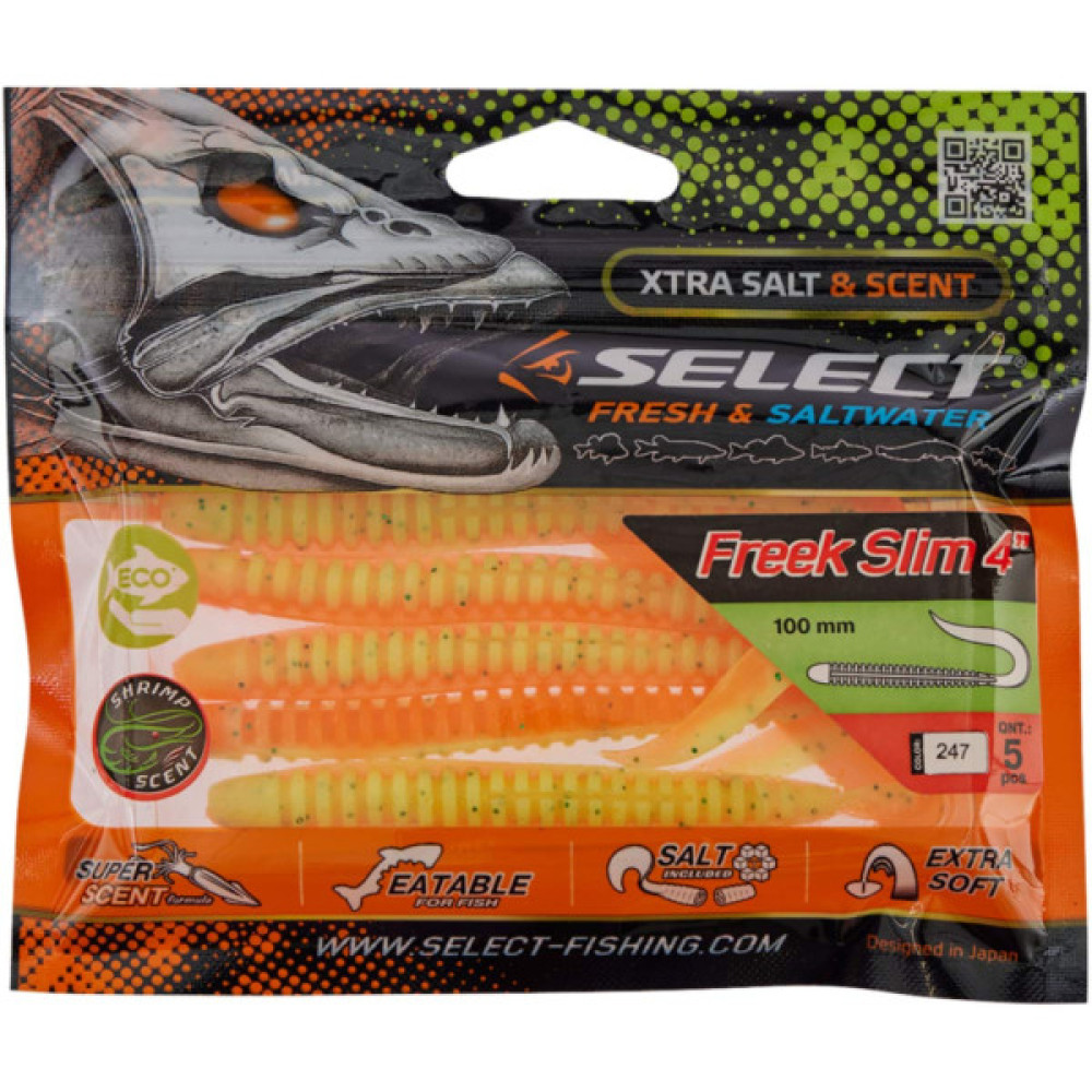 Силікон рибальський Select Freek Slim 4" 247 (5 шт/уп) (1870.72.63) Силікон рибальський Select Freek Slim 4" 247 (5 шт/уп) (1870.72.63)