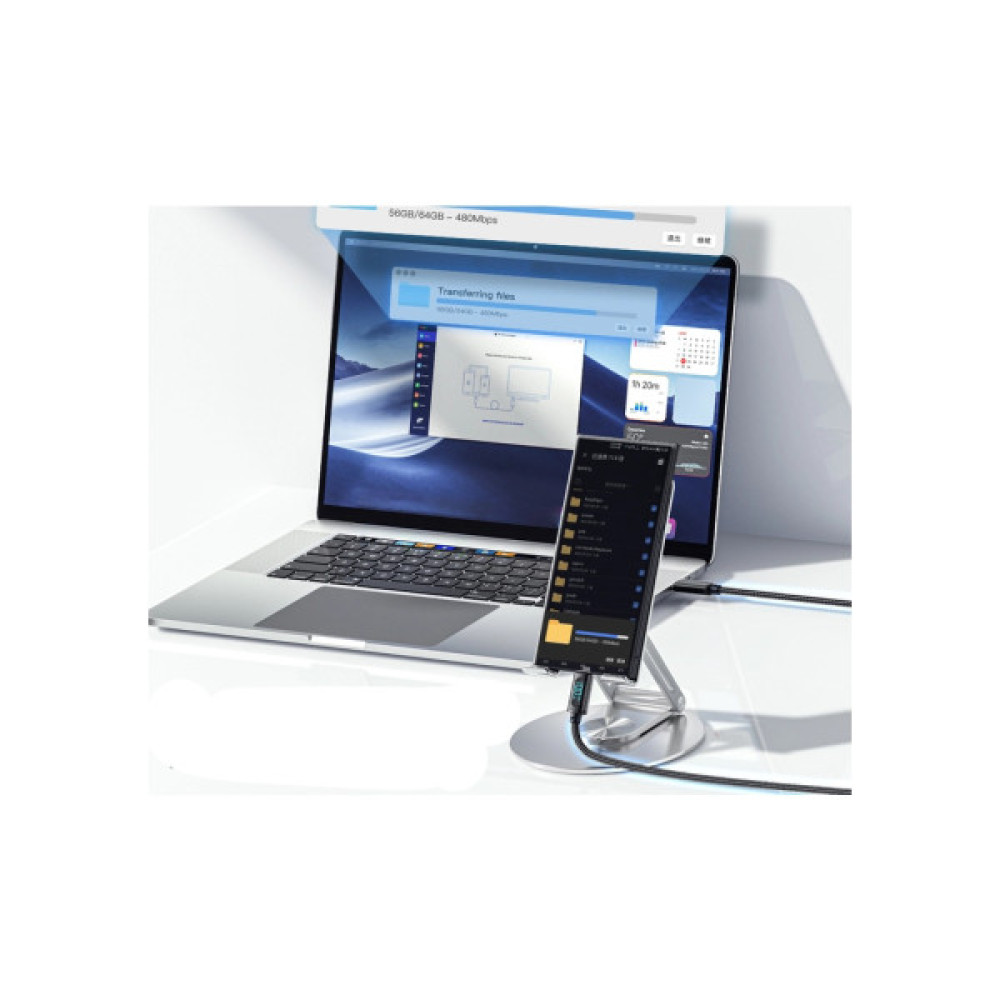 Дата кабель USB 2.0 AM to USB-C 2.0m 7A LED black Essager (EXCT-XYA01-P)