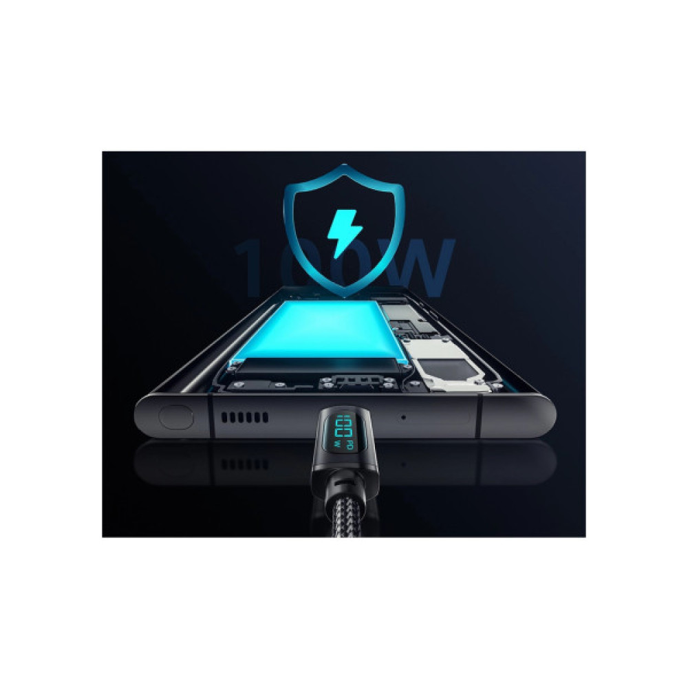 Дата кабель USB 2.0 AM to USB-C 2.0m 7A LED black Essager (EXCT-XYA01-P)