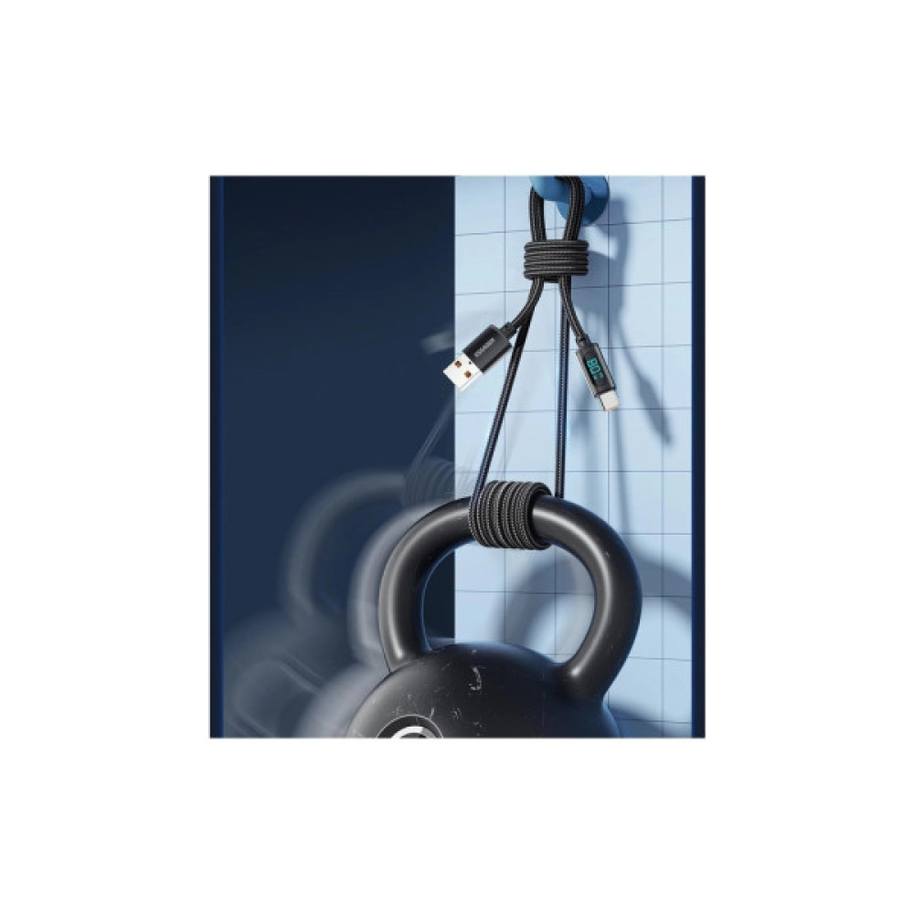 Дата кабель USB 2.0 AM to USB-C 2.0m 7A LED black Essager (EXCT-XYA01-P)