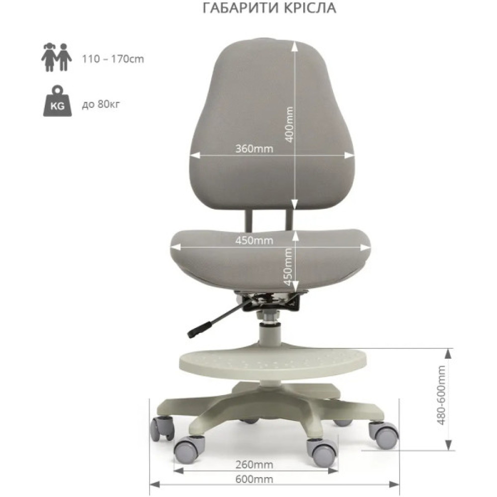 Дитяче крісло Cubby Paeonia Grey