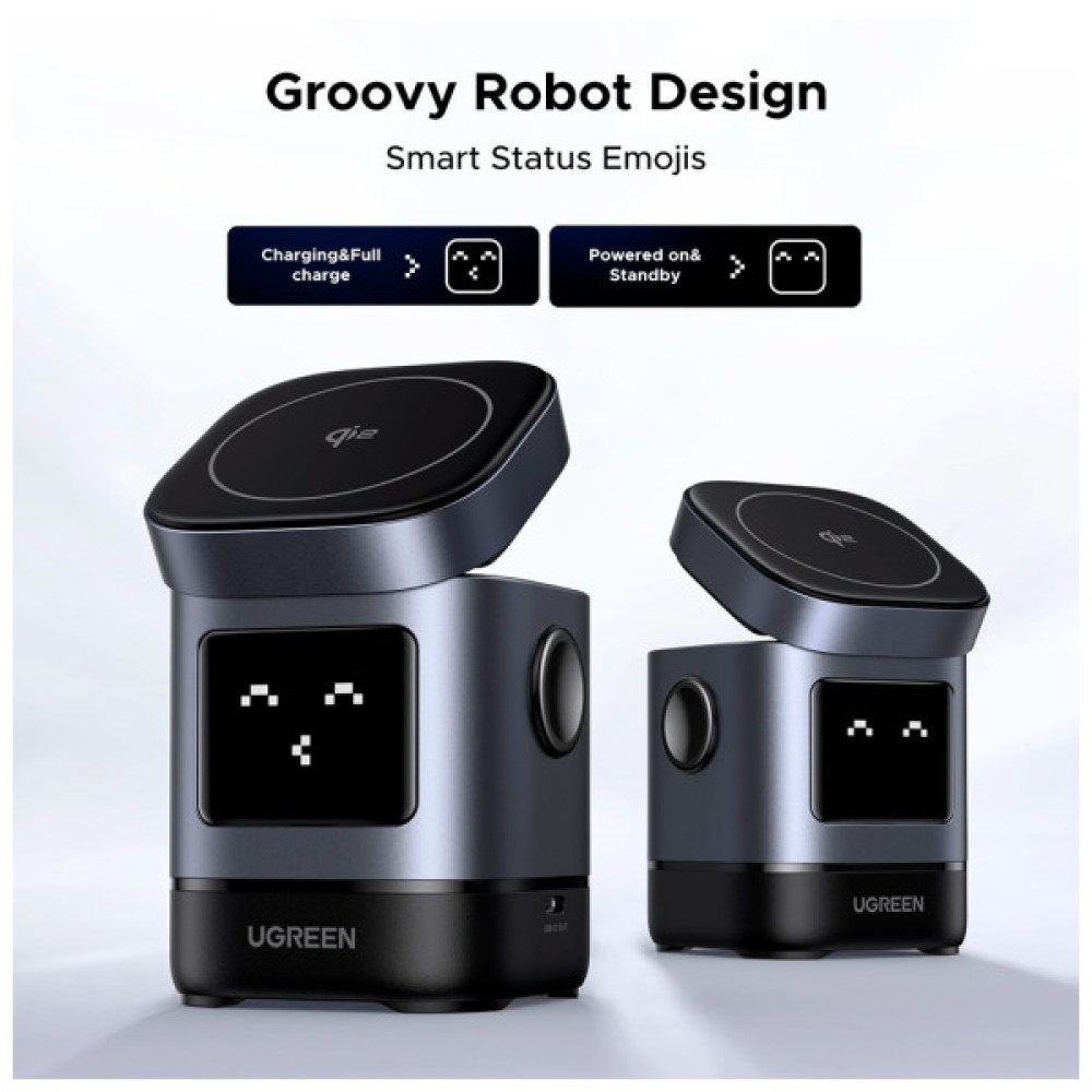 Зарядний пристрій Ugreen 2-in-1 wireless iPhone + AirPods W709 gray (45775)